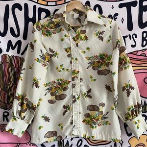 Vintage 1970s mushroom shirt